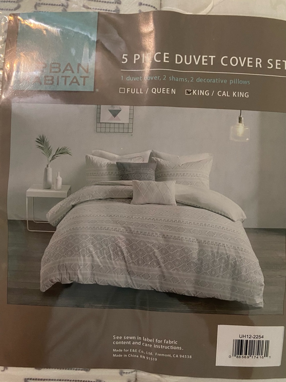 Urban Habitat 5-Piece King Cal King Duvet Cover Set Boho Geometric New